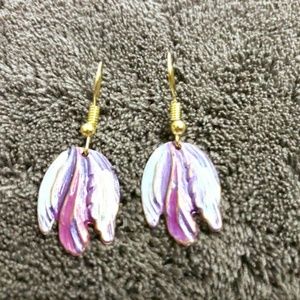 Purple Tulip Dangle Earrings